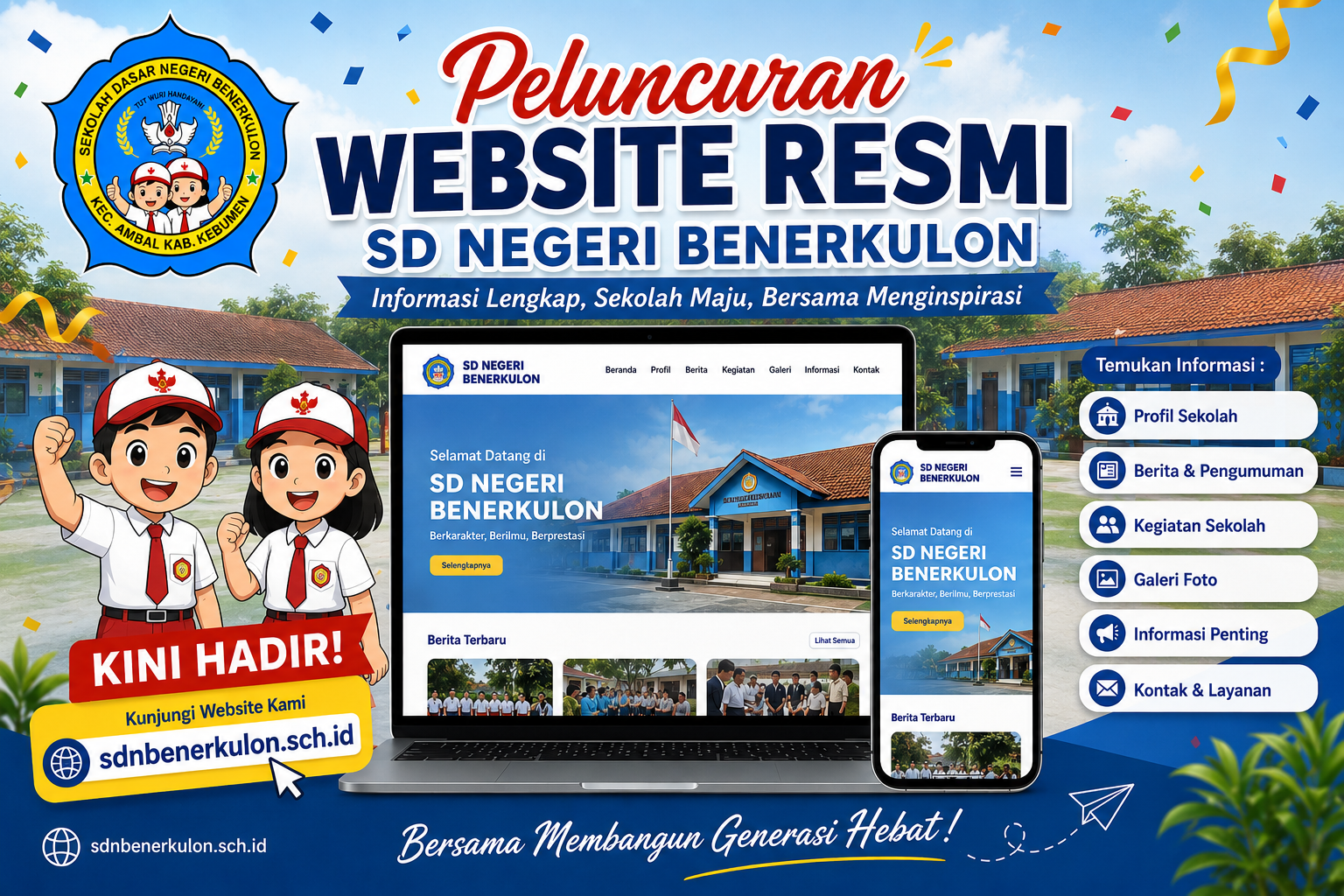 SD Negeri Benerkulon Resmi Meluncurkan Website Sekolah